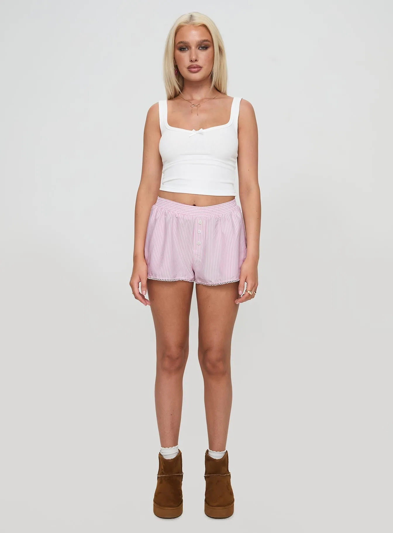 Pink Low Rise Boxer Short by Orielle