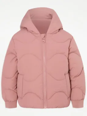 Kids Pink Padded Quilted Coat at George ASDA