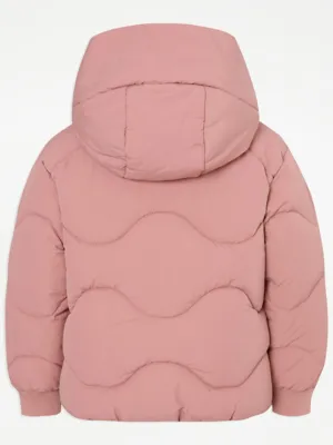 Kids Pink Padded Quilted Coat at George ASDA