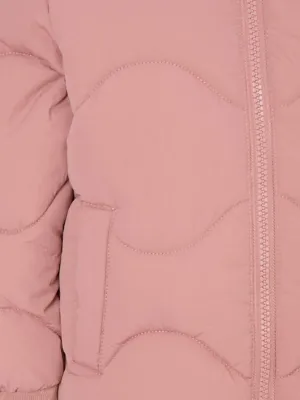 Kids Pink Padded Quilted Coat at George ASDA