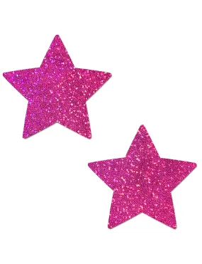 Pink Star Glitter Nipple Covers