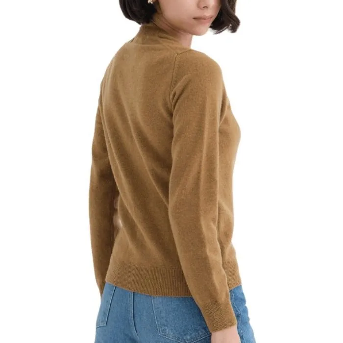 Wool Long Sleeve Plain Office Style Top