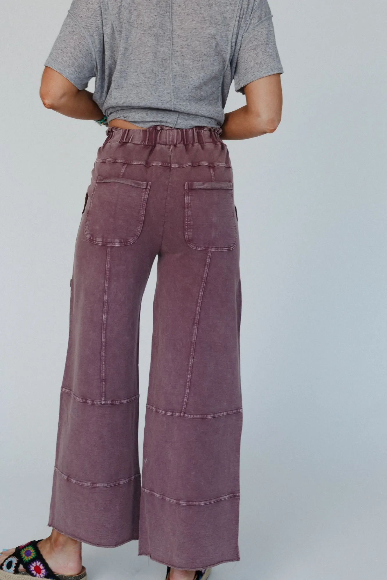 Plum Lucky One Wide Leg Full Pant