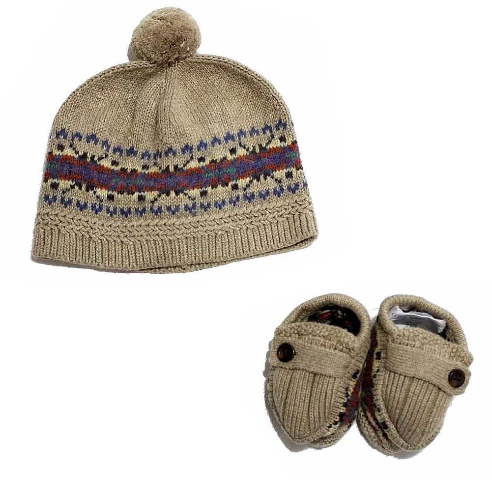 Polo Ralph Lauren Infant Boy's Fair Isle Knit Hat & Booties Set