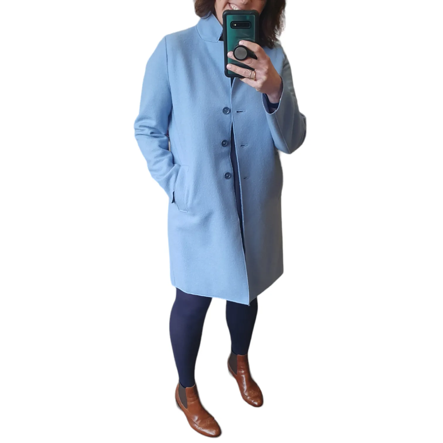 Powder Blue Wool Coat Marella, size 14