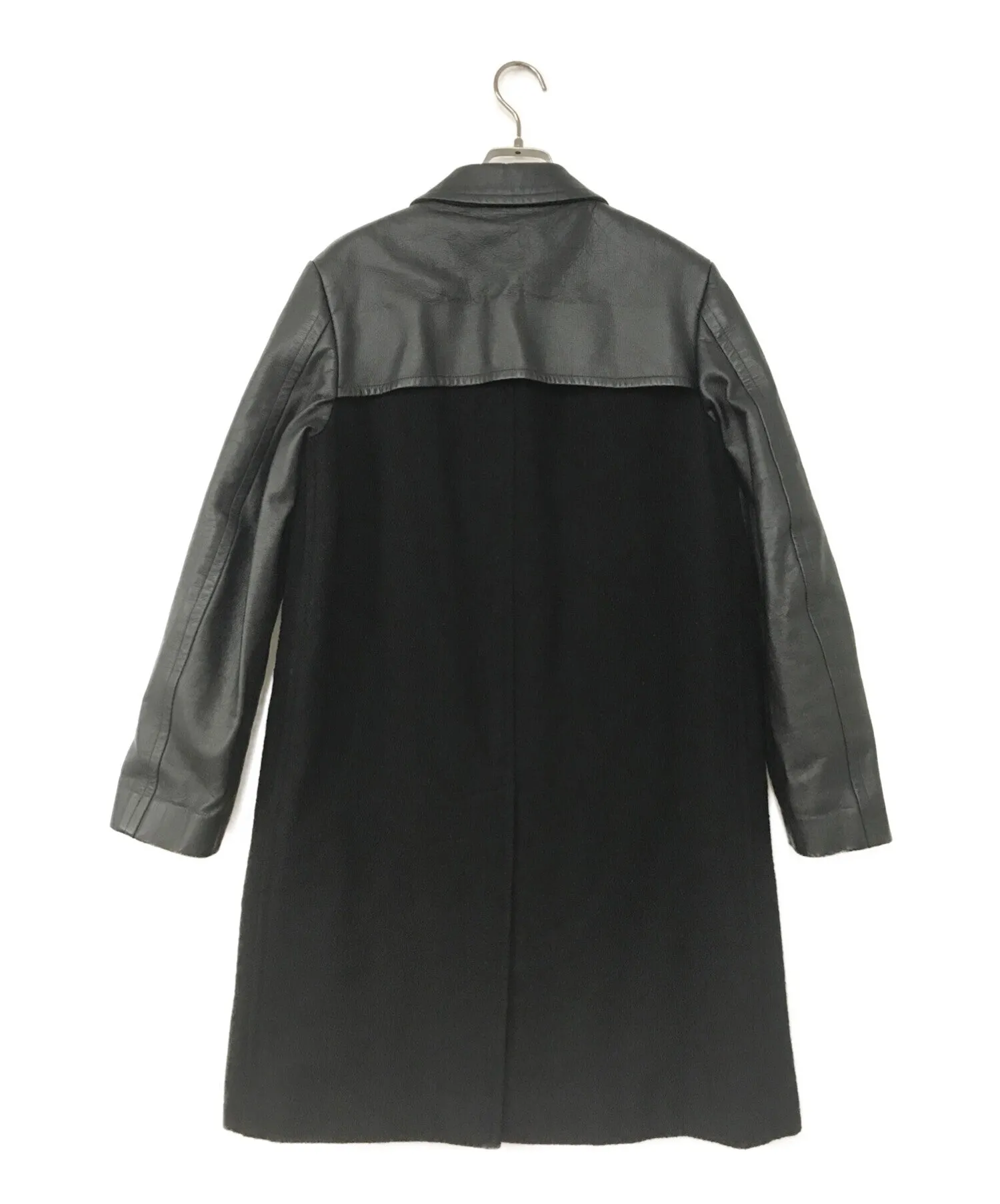 [Pre-Owned] COMME des GARCONS Melton Wool Coat with Faux Leather Switching GC-C023