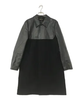 [Pre-Owned] COMME des GARCONS Melton Wool Coat with Faux Leather Switching GC-C023