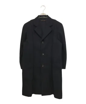 Preowned COMME des GARCONS Open Collar Tucked Design Wool Coat GC-040140