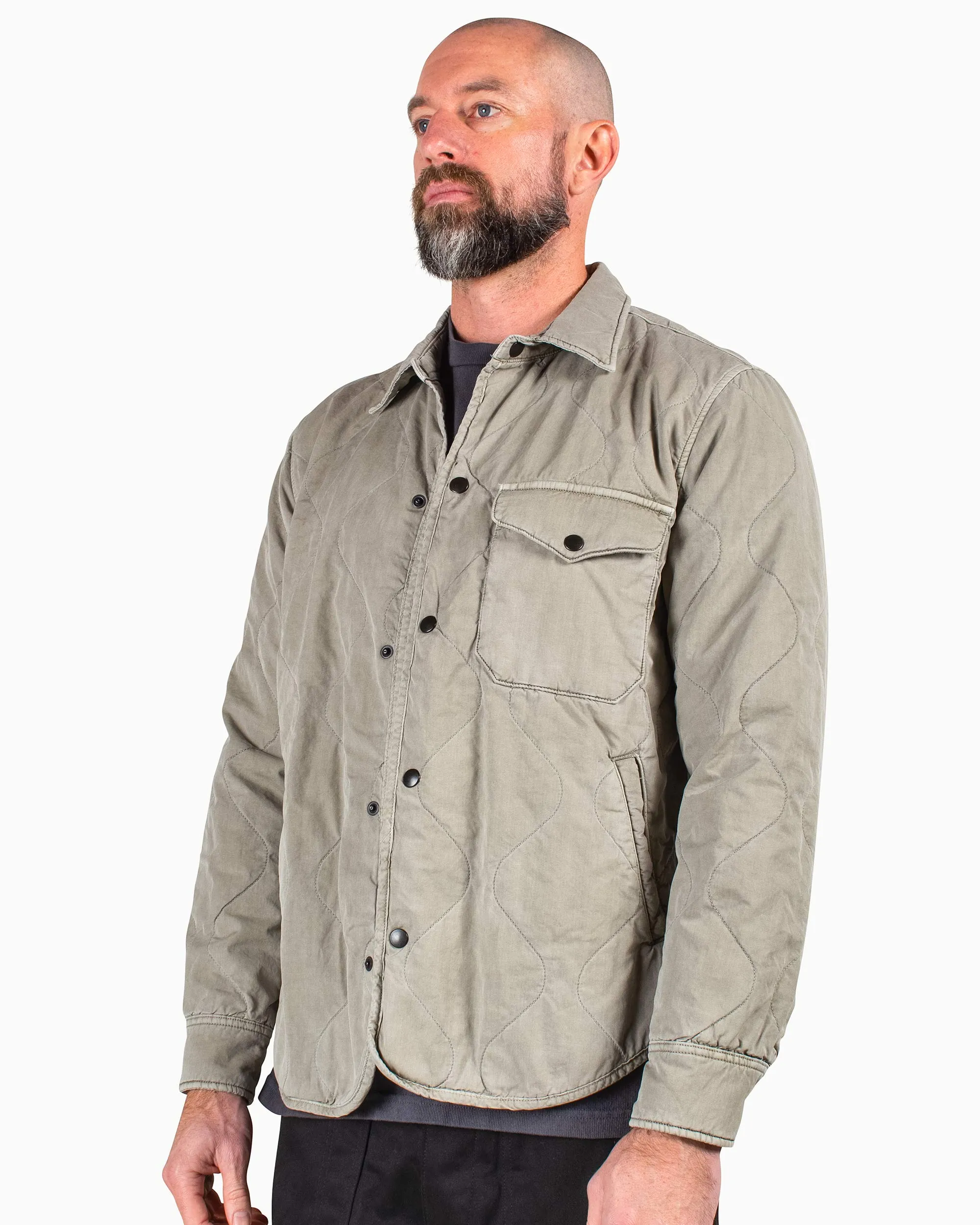 Save Khaki United Quilted Khaki Shirt Jacket