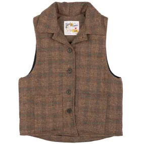 Desert Sunset Quilted Vest Triple Yarn Twist Brushed Tweed