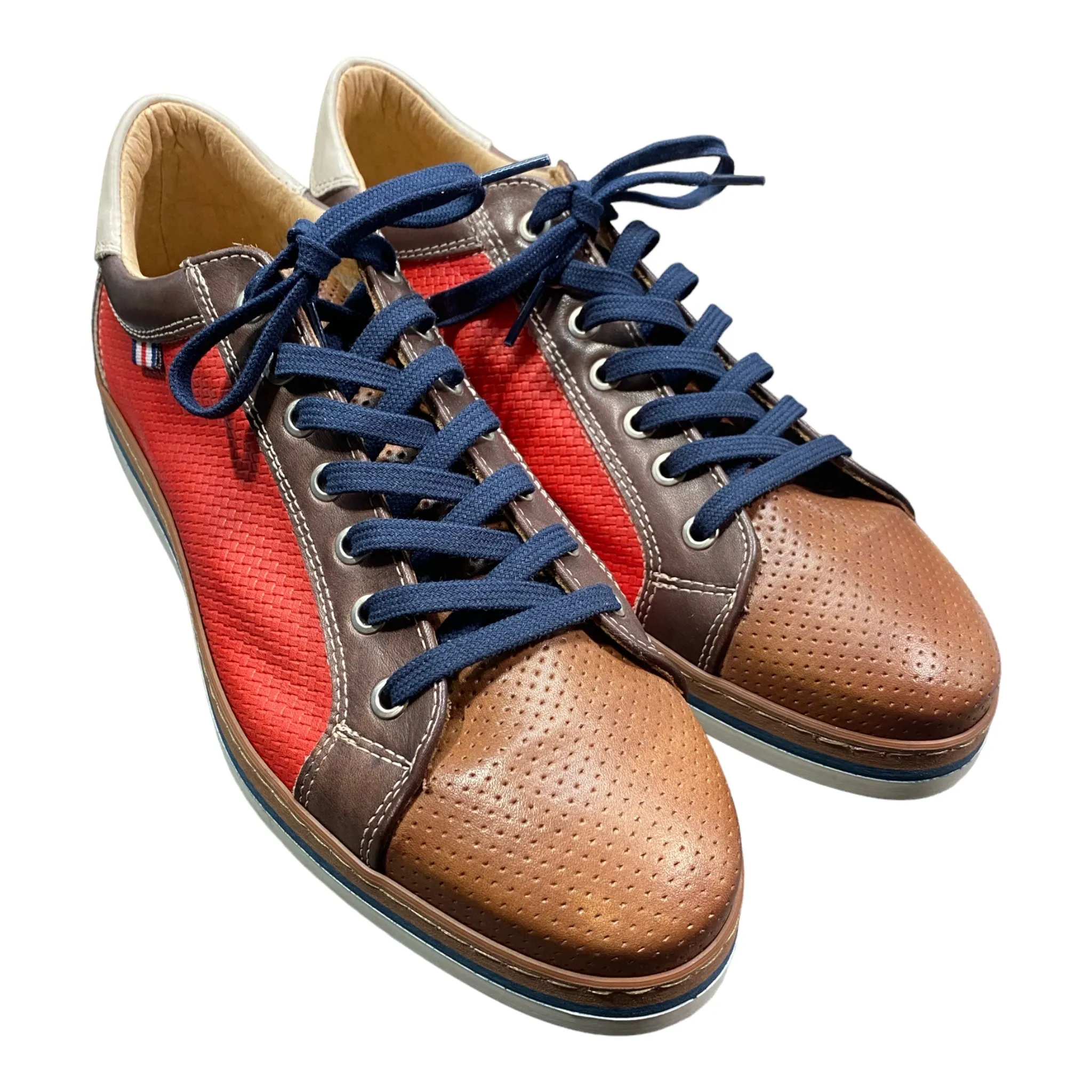 Italian Leather Red Lace-Up Shoes