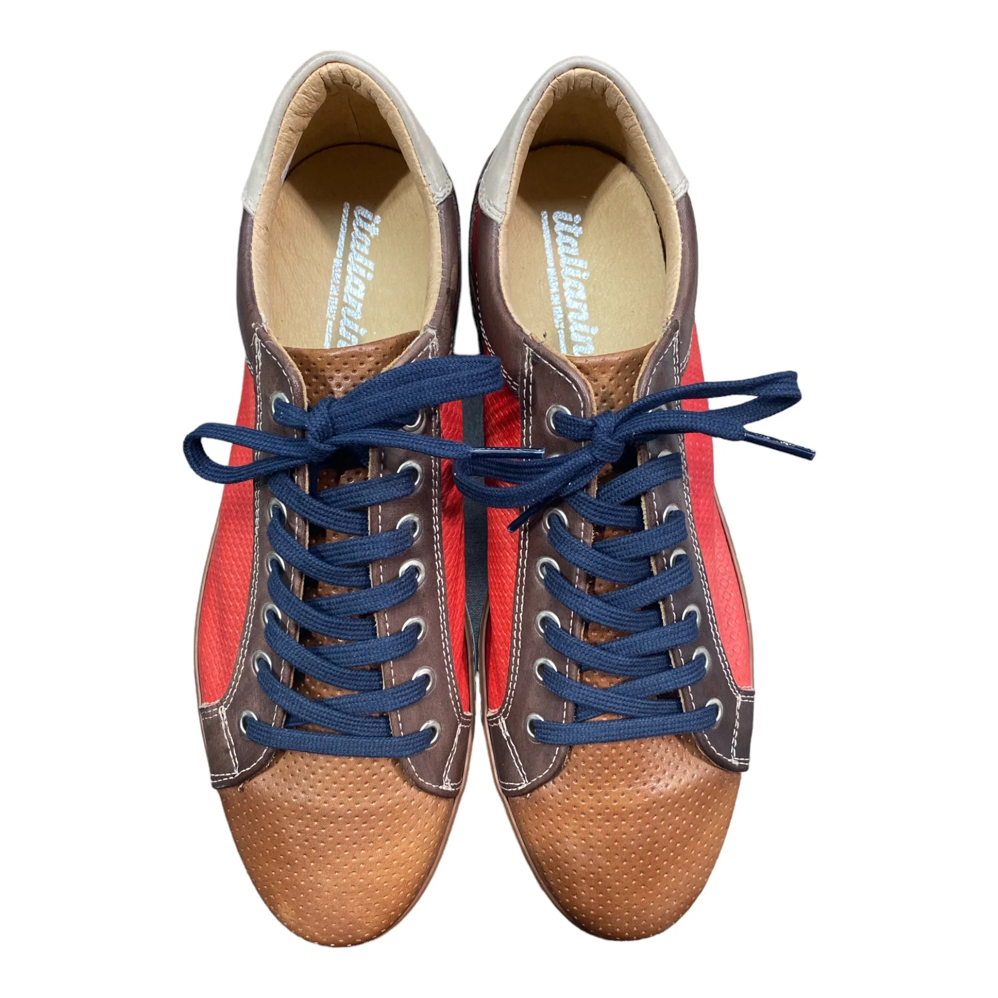 Italian Leather Red Lace-Up Shoes