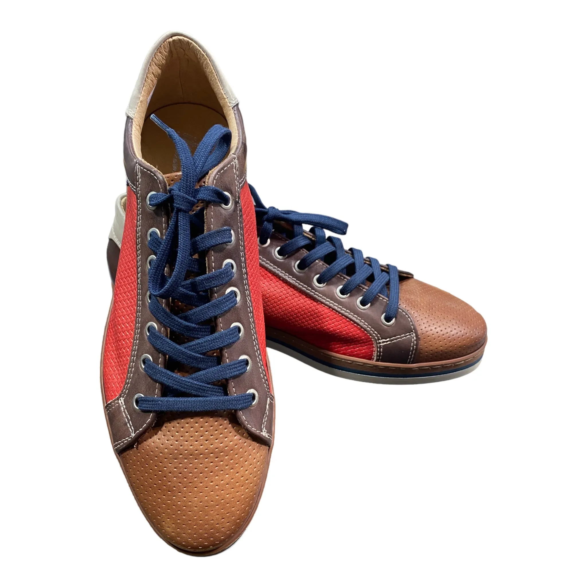 Italian Leather Red Lace-Up Shoes