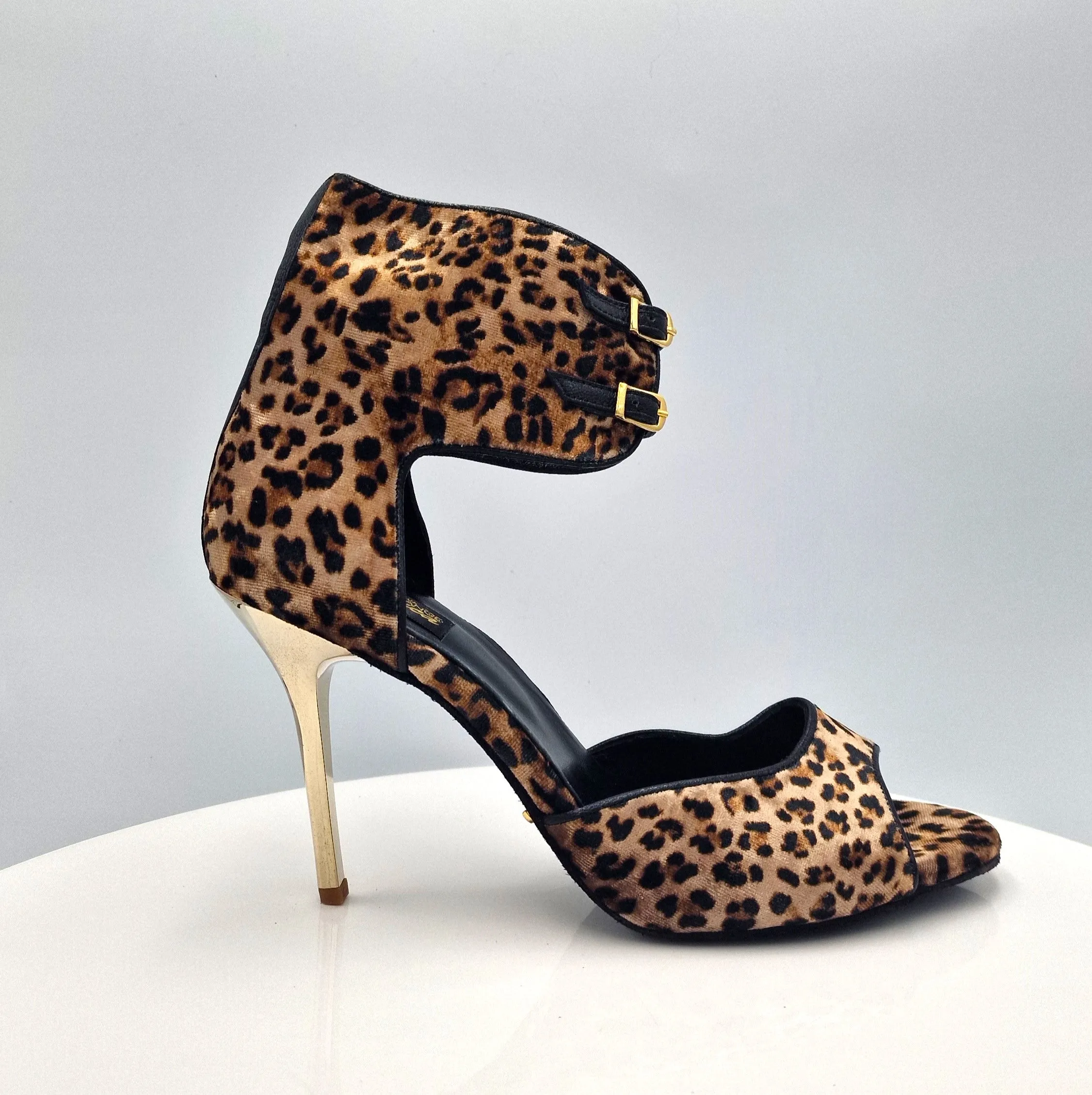 9cm Heeled Spica Suede Leopard Shoes