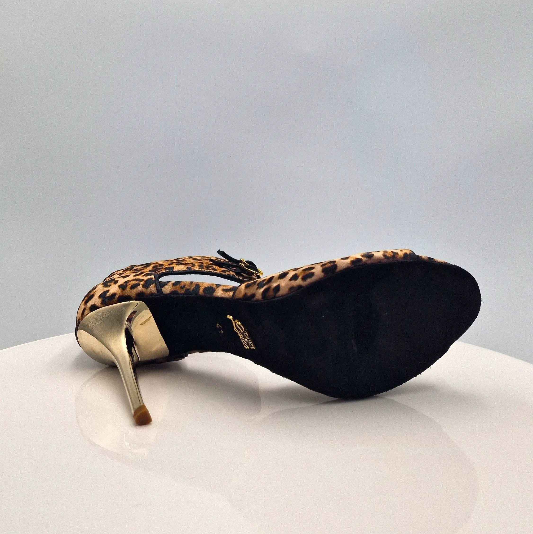 9cm Heeled Spica Suede Leopard Shoes