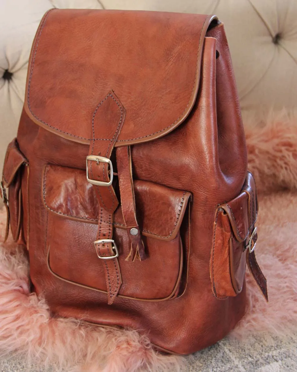 Retro Leather Backpack