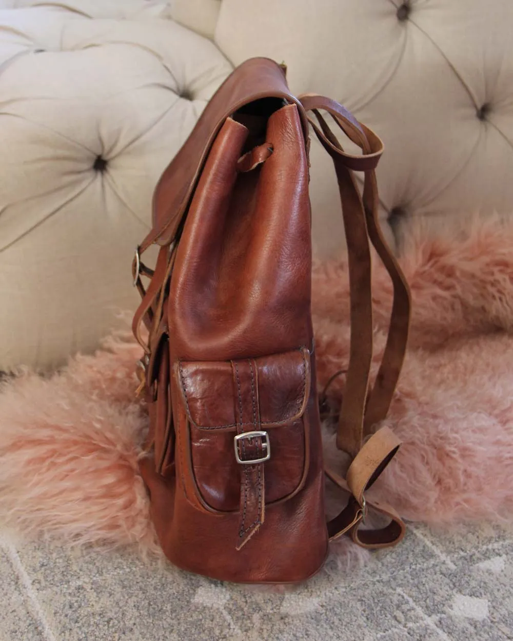 Retro Leather Backpack