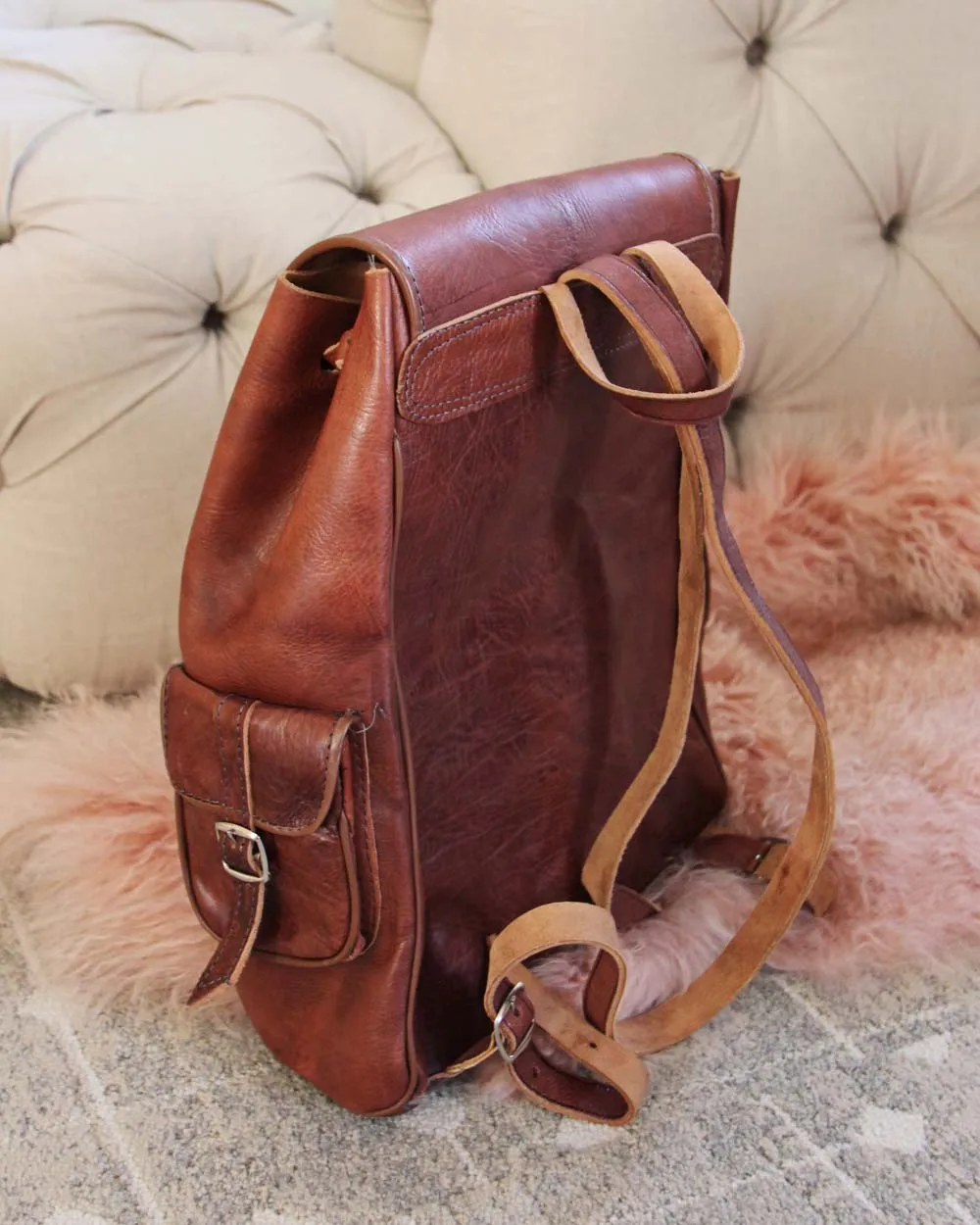 Retro Leather Backpack