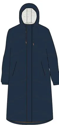 Long Recycled Insulated Rich Navy Tasman Coat