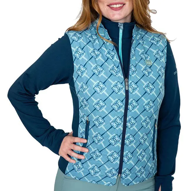 Romfh Women's Hampton Quilted Vest Blue Spruce Bit Floret