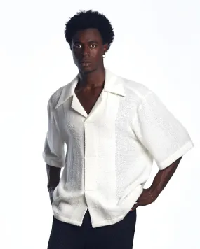 Cotton-Knit Lapel Shirt