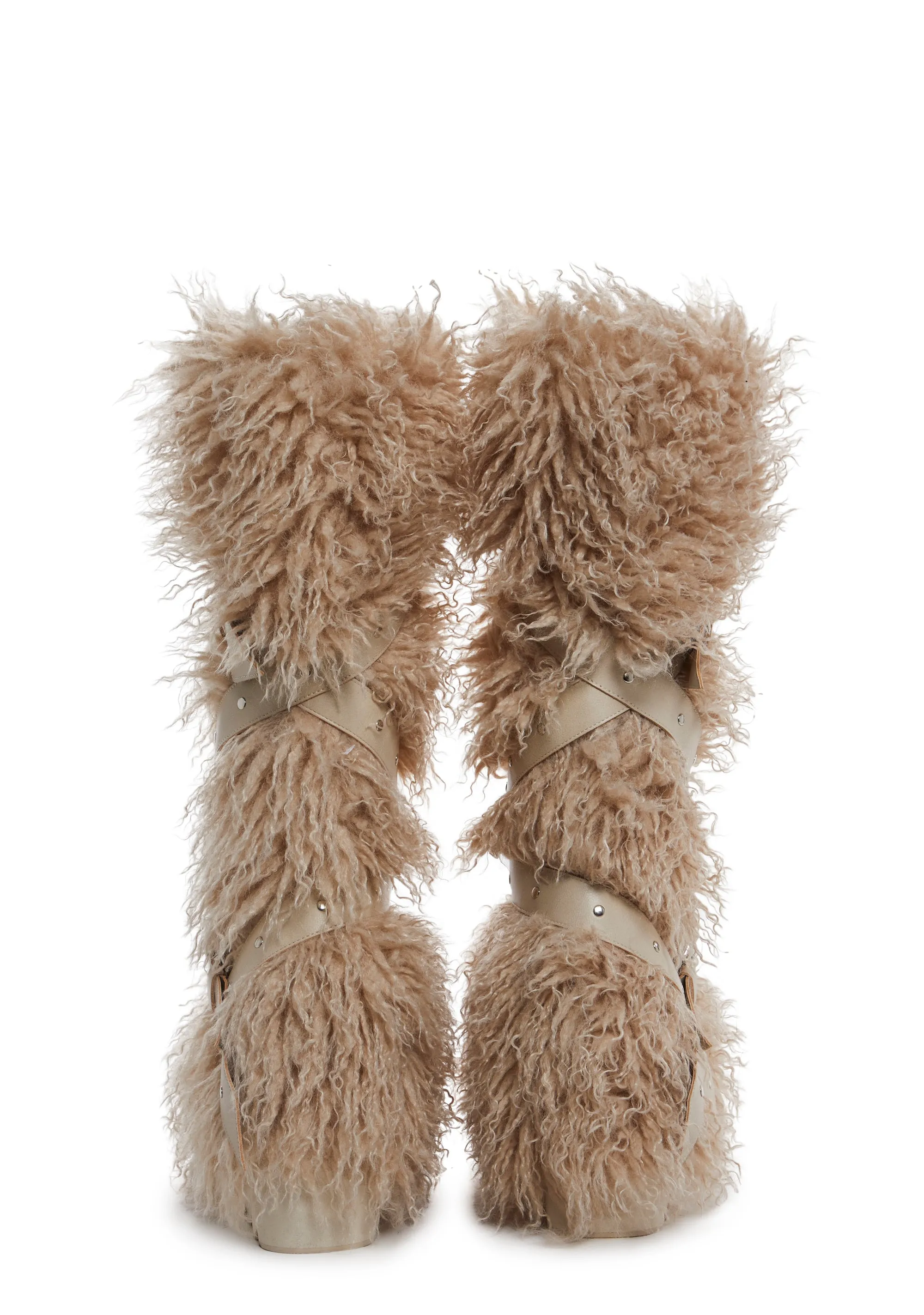 Sand-colored Fur Winter Boots