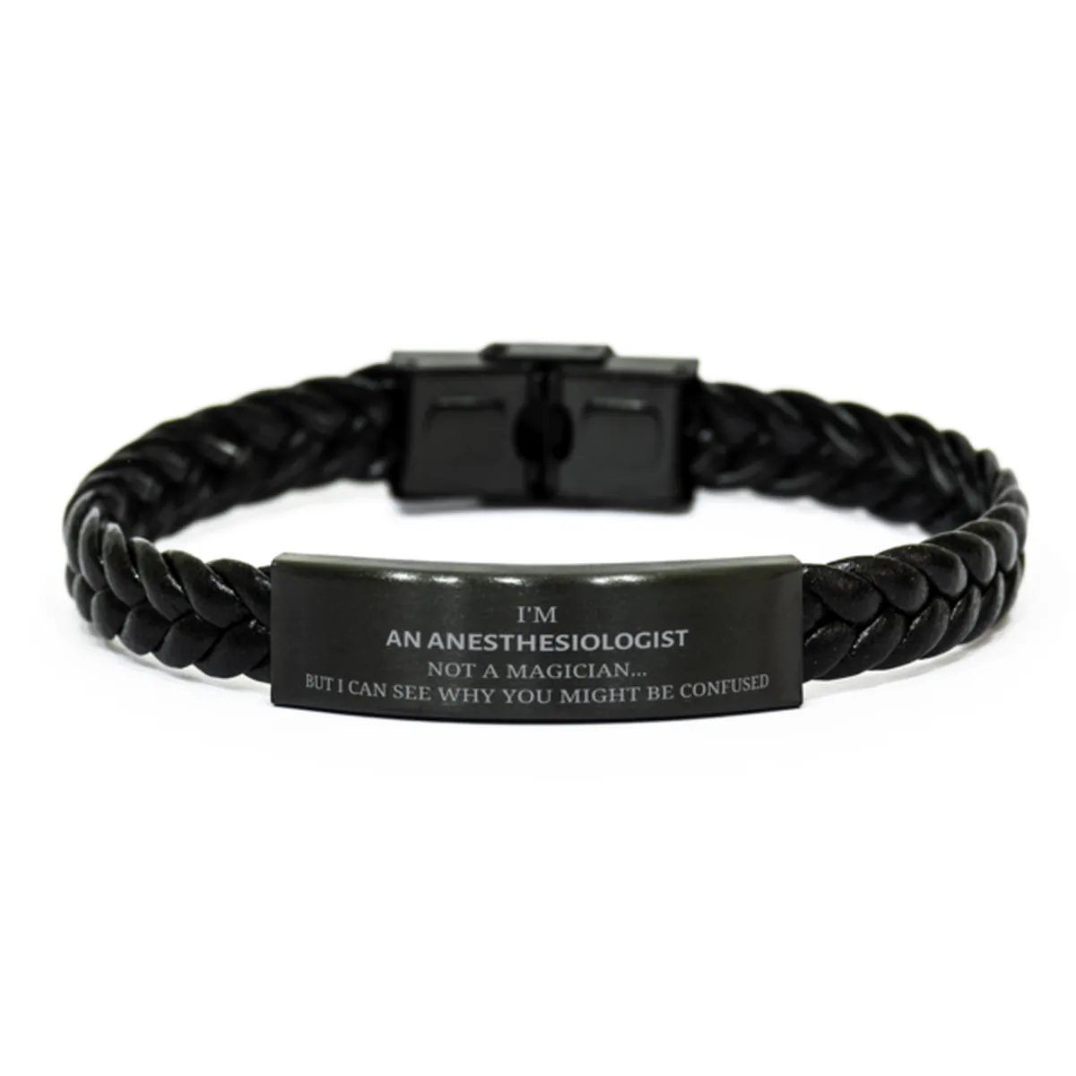 Sarcastic Leather Anesthesiologist Bracelet