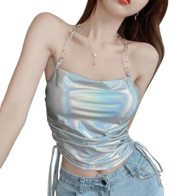 Sexy PU Leather Crop Top