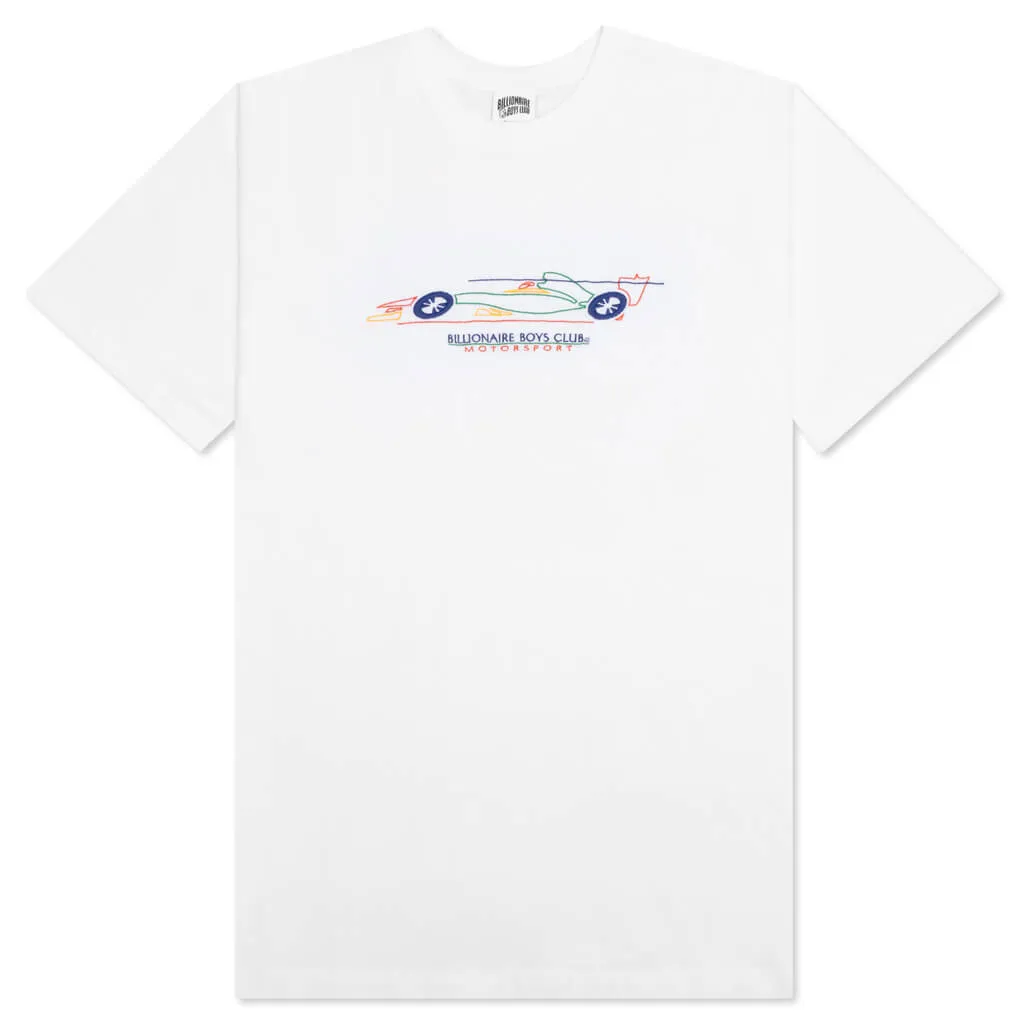 White Motorsport Short Sleeve Knit Top