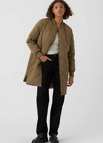 Short Stand-Up Collar Quilted Coat by Vero Moda