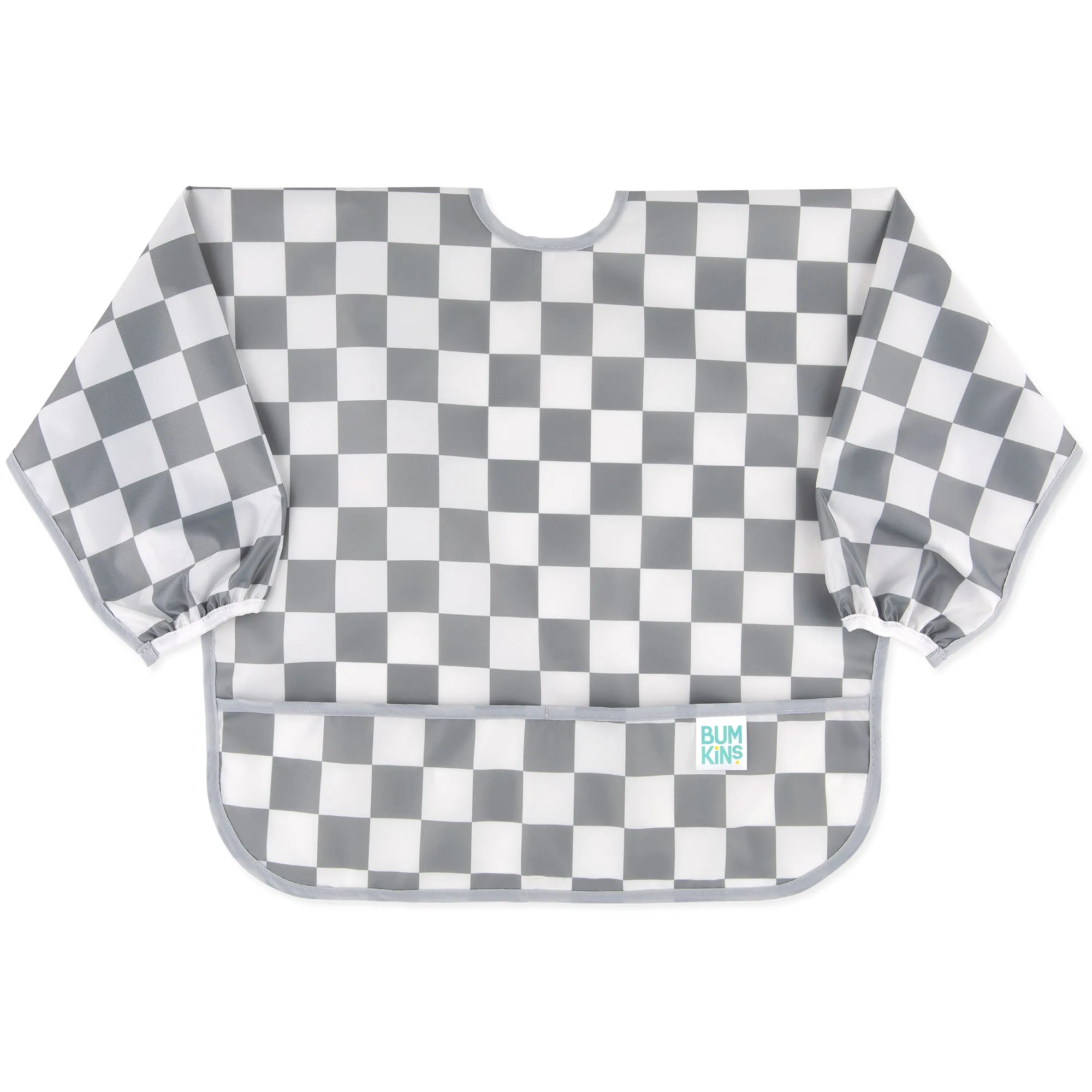 Sleeved Charcoal Check Bib