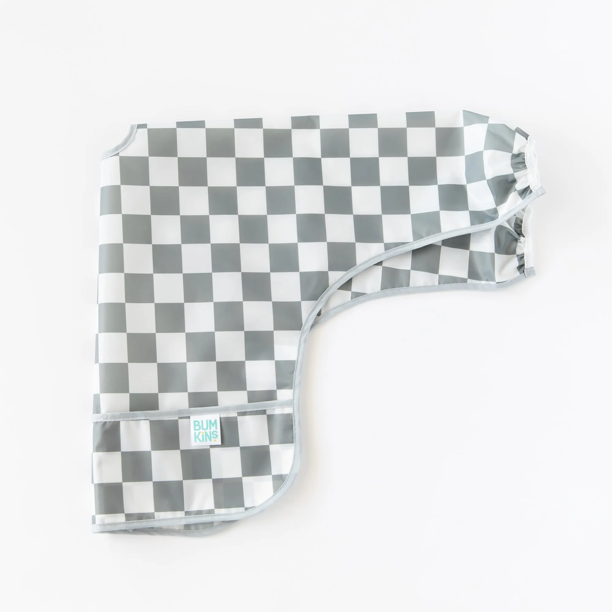 Sleeved Charcoal Check Bib