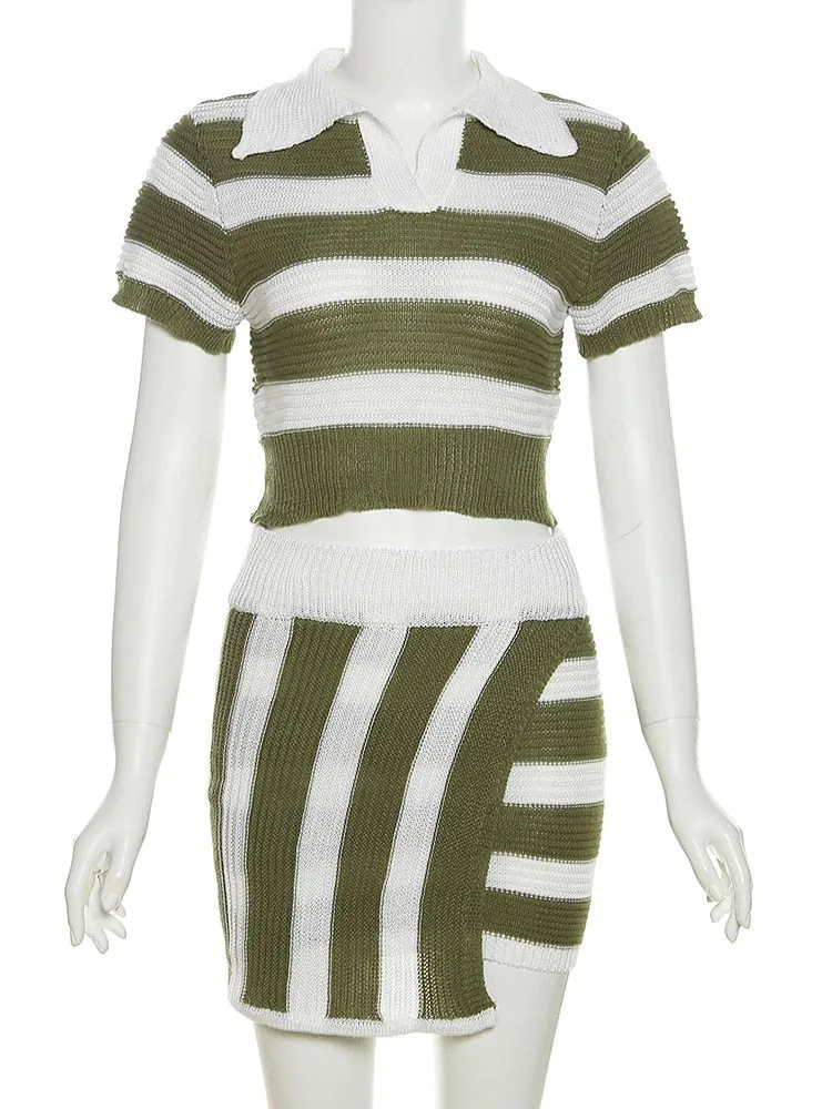 Striped knit two-piece set by South Beach