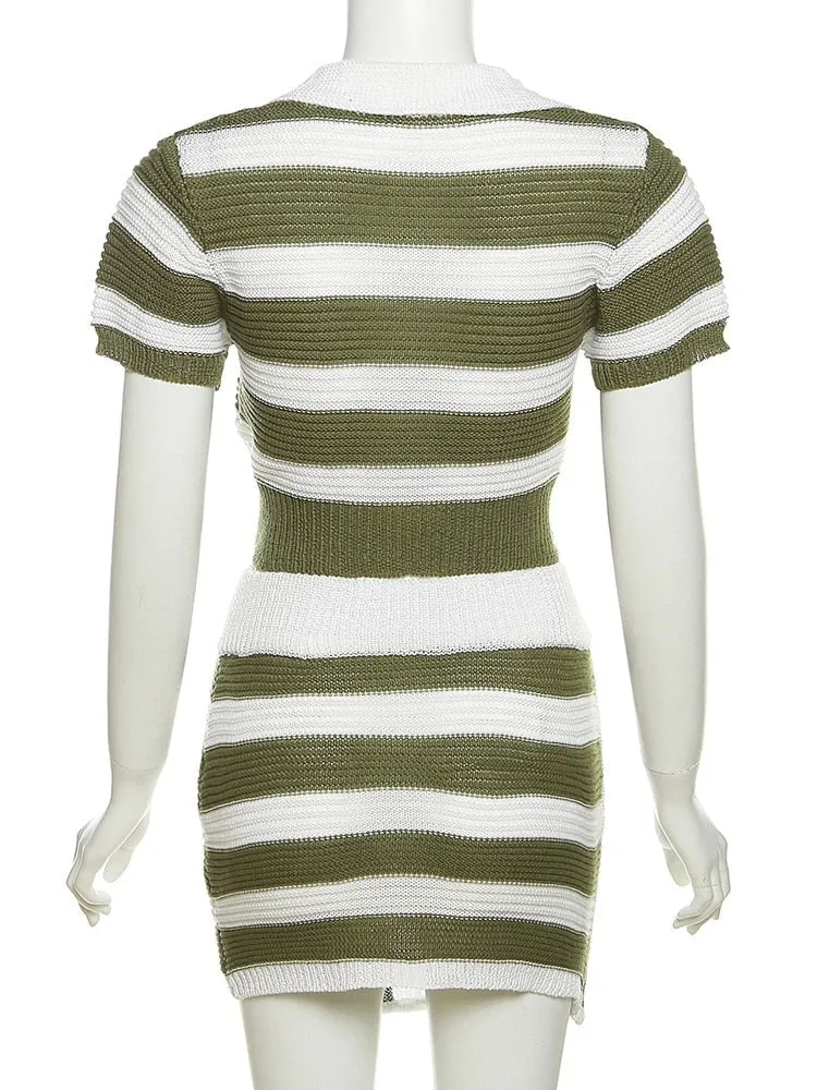 Striped knit two-piece set by South Beach