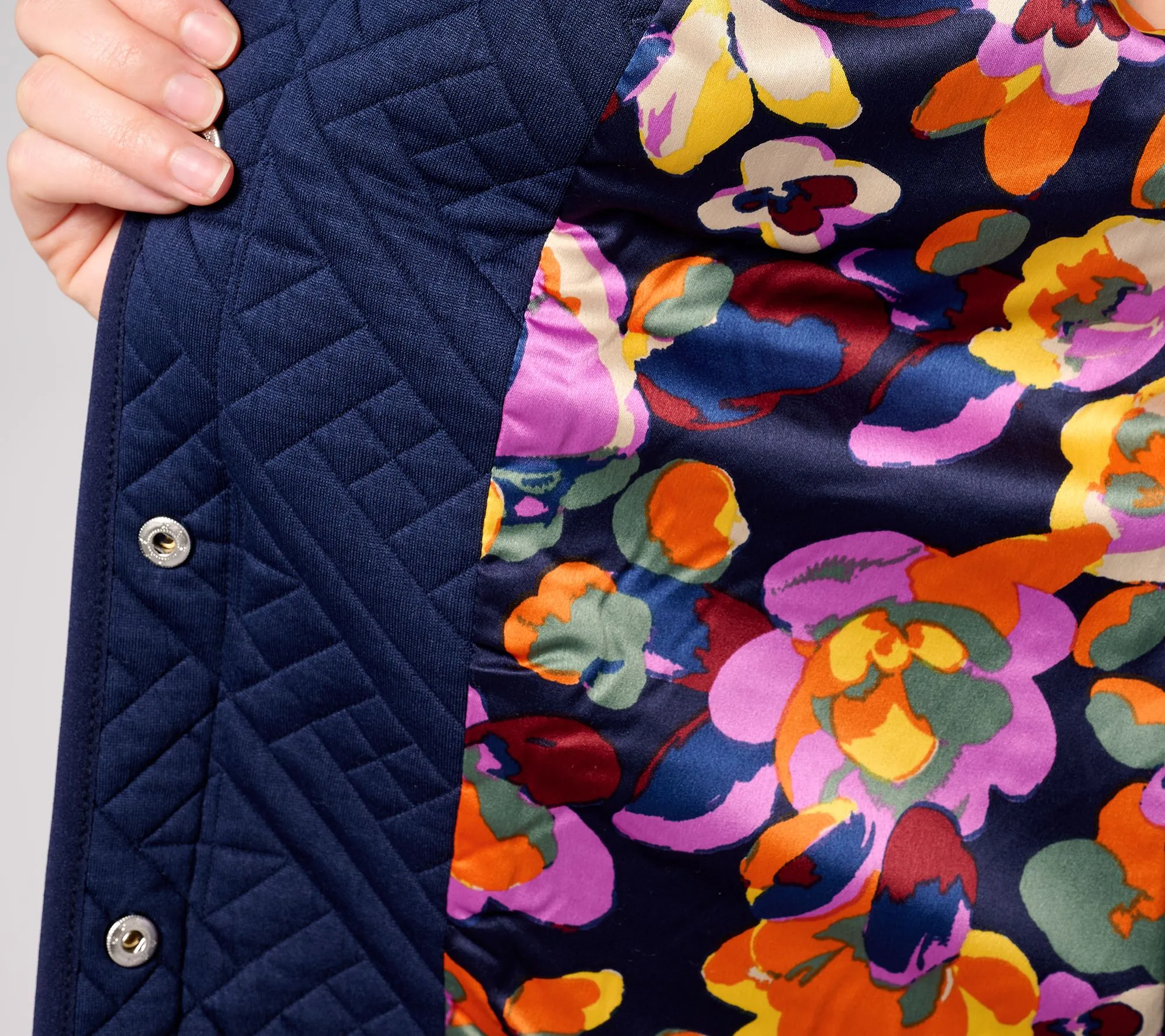 Regular Quilted Knit Car Coat from Sport Savvy with Printed Lining