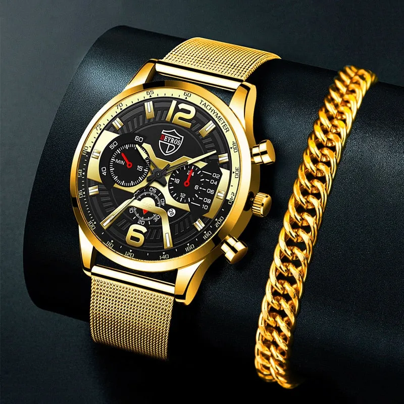 Stainless Steel Mesh Belt Business Casual Quartz Watch