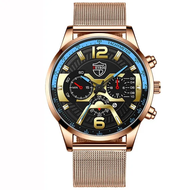 Stainless Steel Mesh Belt Business Casual Quartz Watch