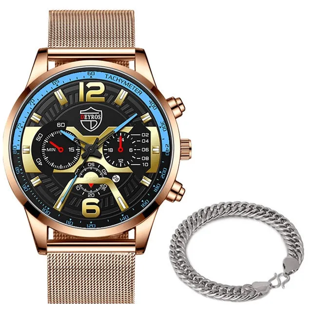 Stainless Steel Mesh Belt Business Casual Quartz Watch