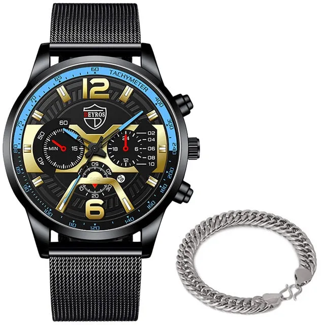 Stainless Steel Mesh Belt Business Casual Quartz Watch