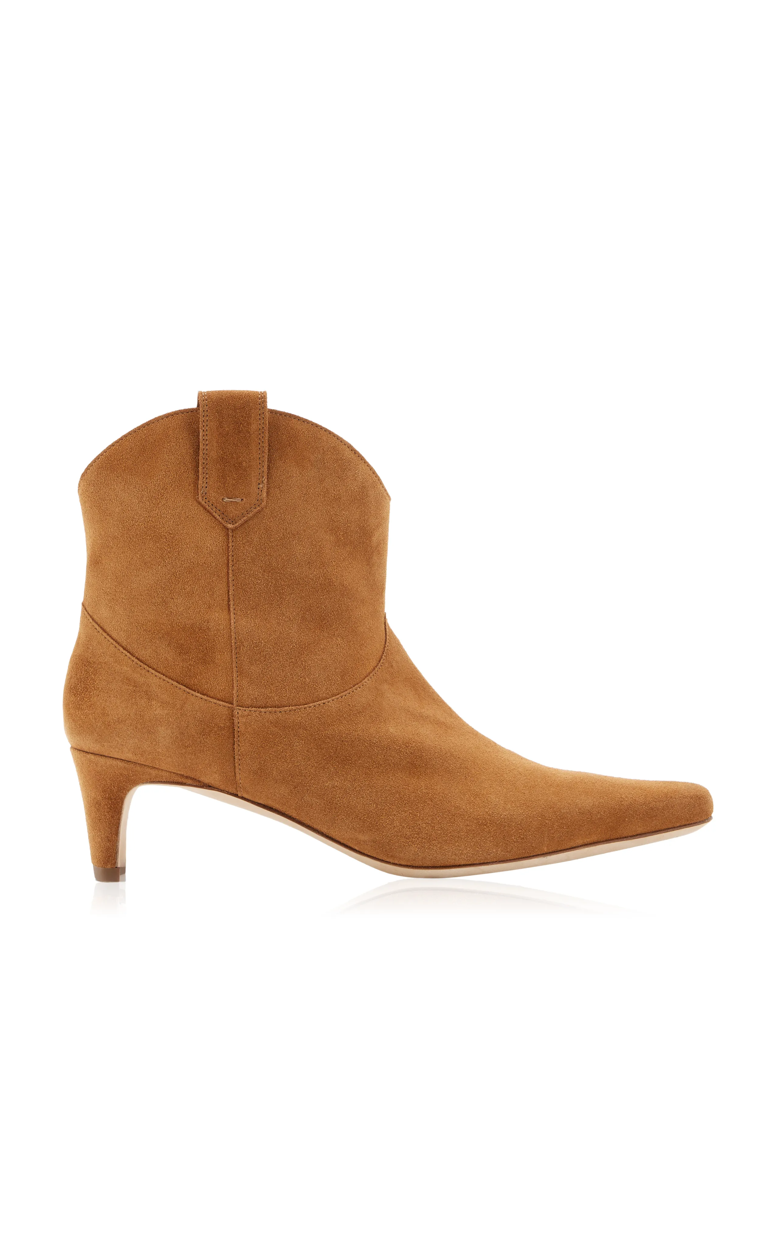 STAUD Wally Western Suede Ankle Boots Women's