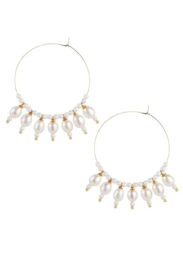 La Mome Bijou - Sunset Pearl Hoop Earring