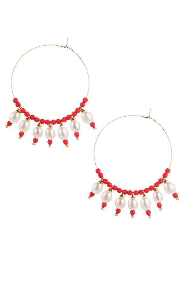 La Mome Bijou - Sunset Pearl Hoop Earring