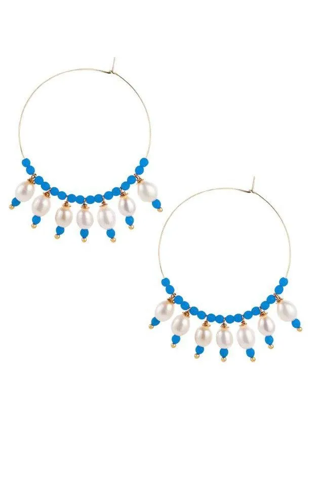 La Mome Bijou - Sunset Pearl Hoop Earring