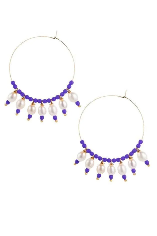 La Mome Bijou - Sunset Pearl Hoop Earring