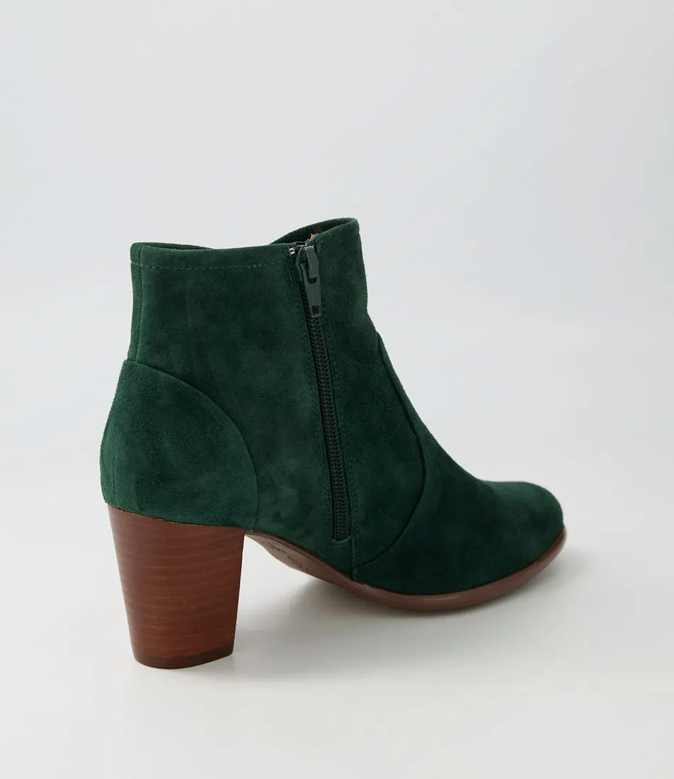 Green Suede Ankle Boots named SUPERSOFT California