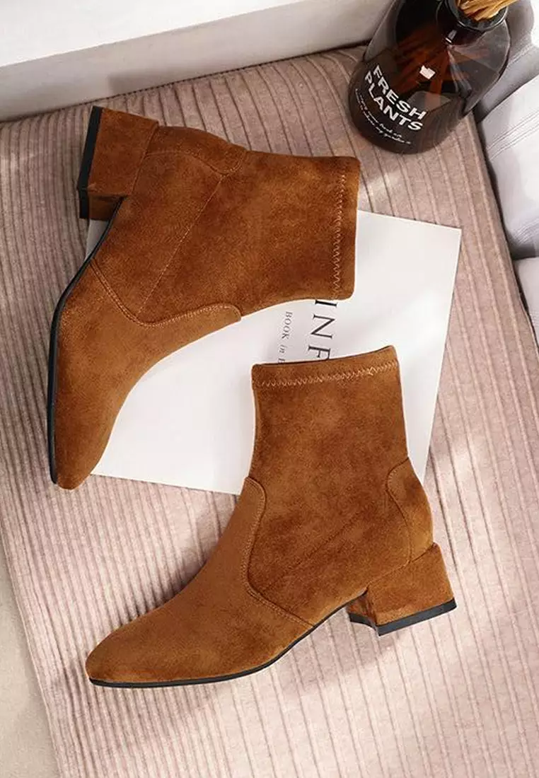 2028-1 Synthetic Suede Ankle Boots