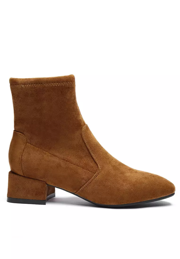 2028-1 Synthetic Suede Ankle Boots