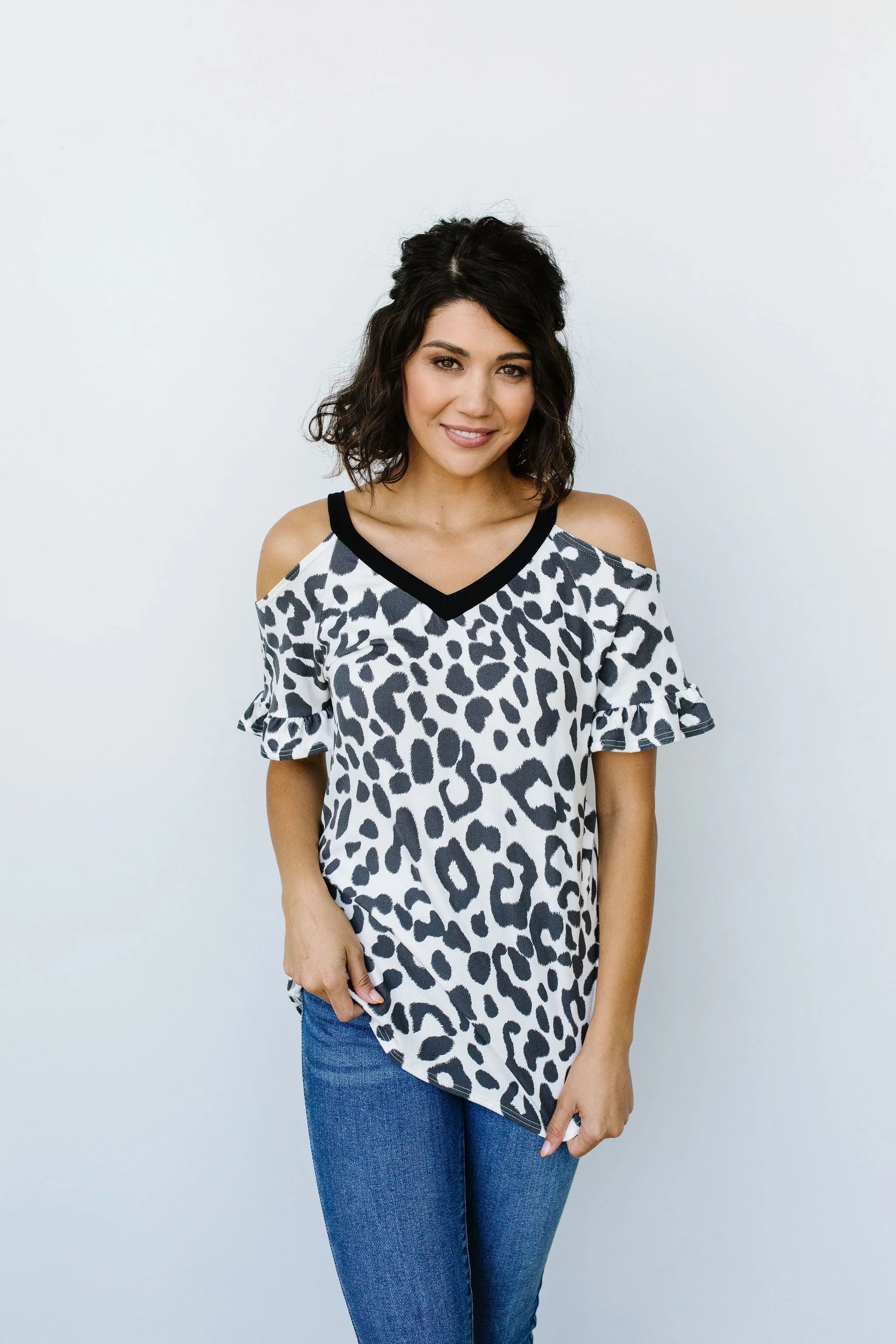 Cold Shoulder Top To The Moon in Stock