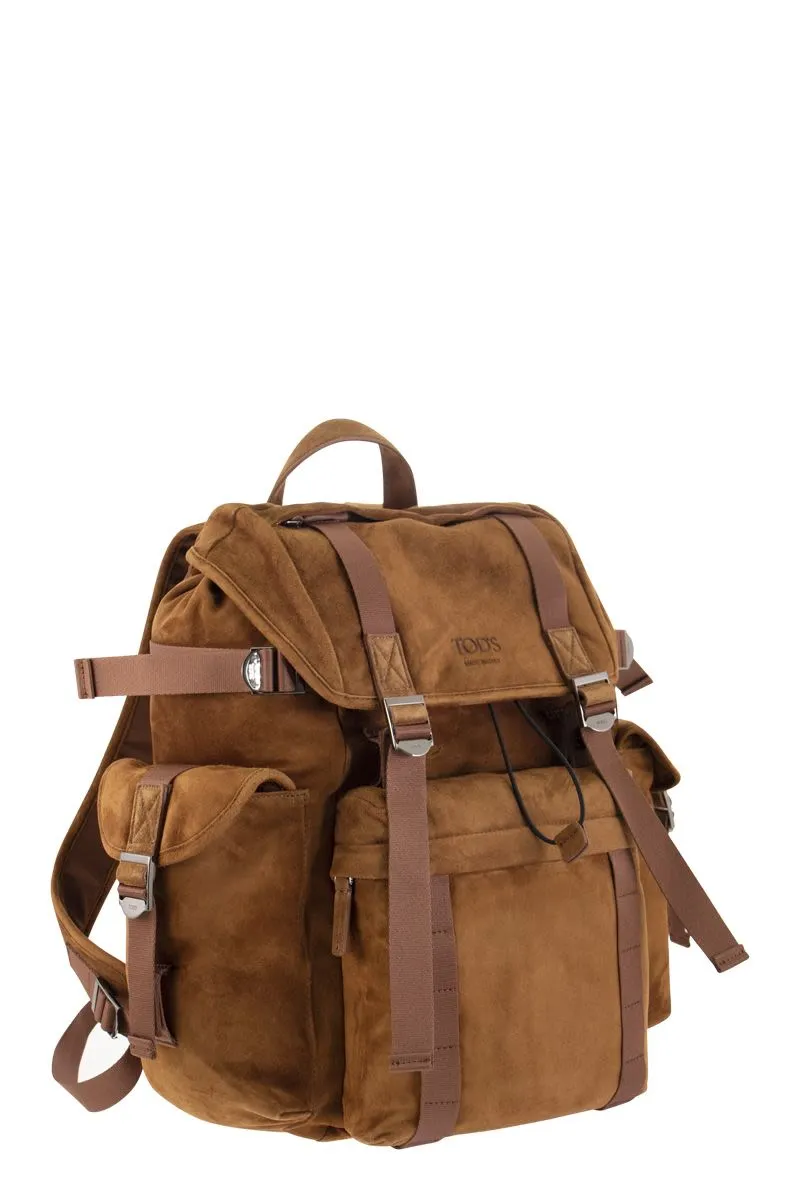 TOD'S Elegant Suede Leather Backpack (W 37 x H 39 x D 21 cm)