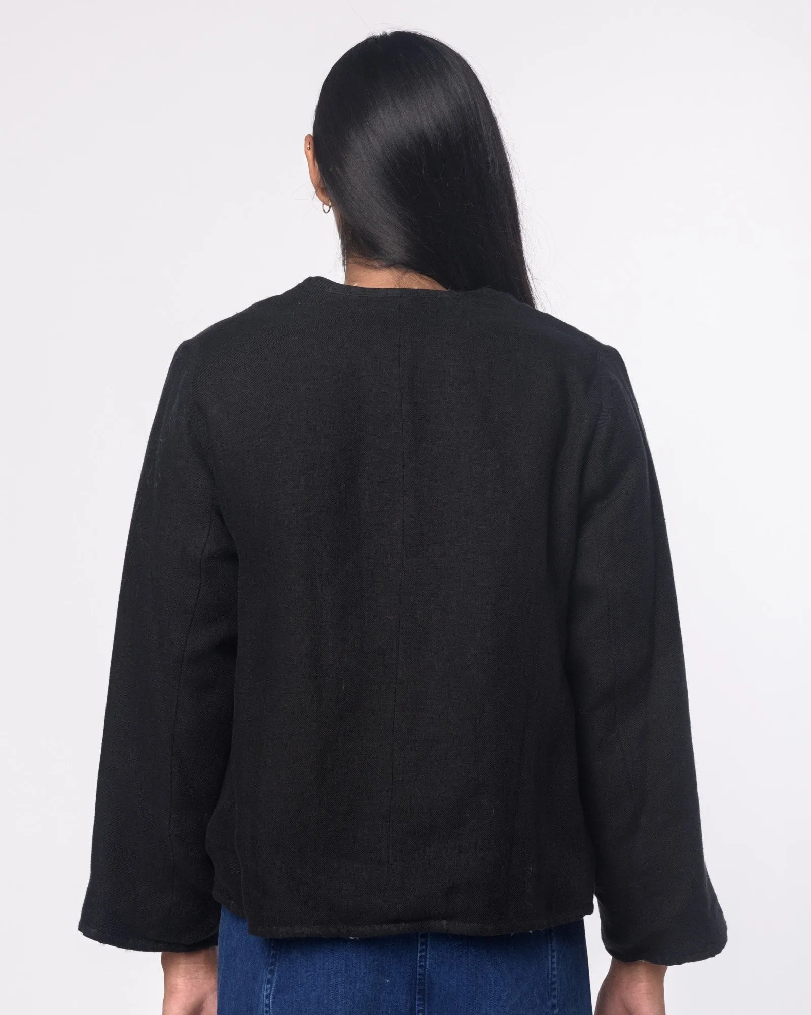 Tommy Black Wool Linen Jacket